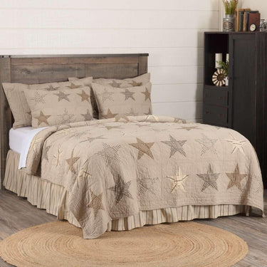 Sawyer Mill Star Charcoal Queen Quilt 90Wx90L VHC Brands - The Fox Decor